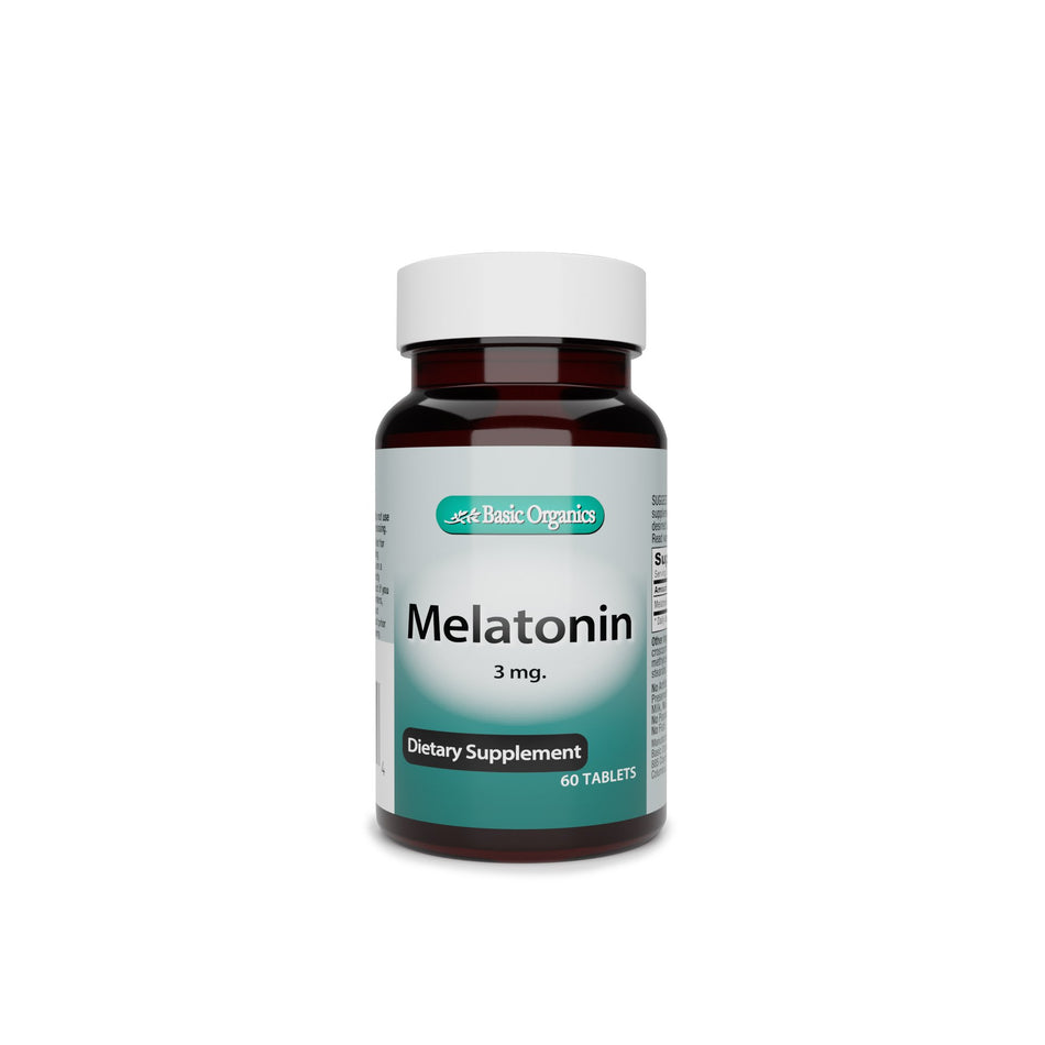 Basic Organics Melatonin Natural Sleep Aid-Natural Sleep Aid Basic Organics 60 per Bottle Tablet 3 mg Strength