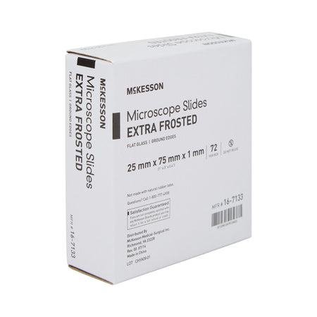 McKesson Glass Microscope Slide, 1 x 3 Inch x 1 mm-Microscope Slide McKesson 1 X 3 Inch X 1 mm Extra-Frosted End