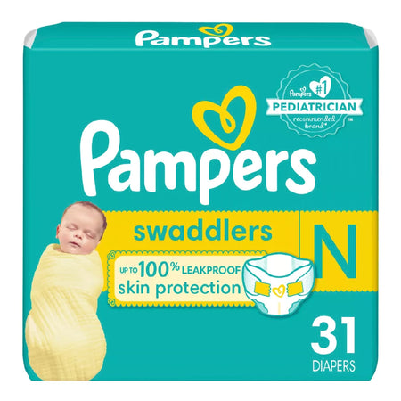 Pampers Swaddlers Baby Diapers, Size 0-Unisex Baby Diaper Pampers Swaddlers Newborn Disposable Heavy Absorbency