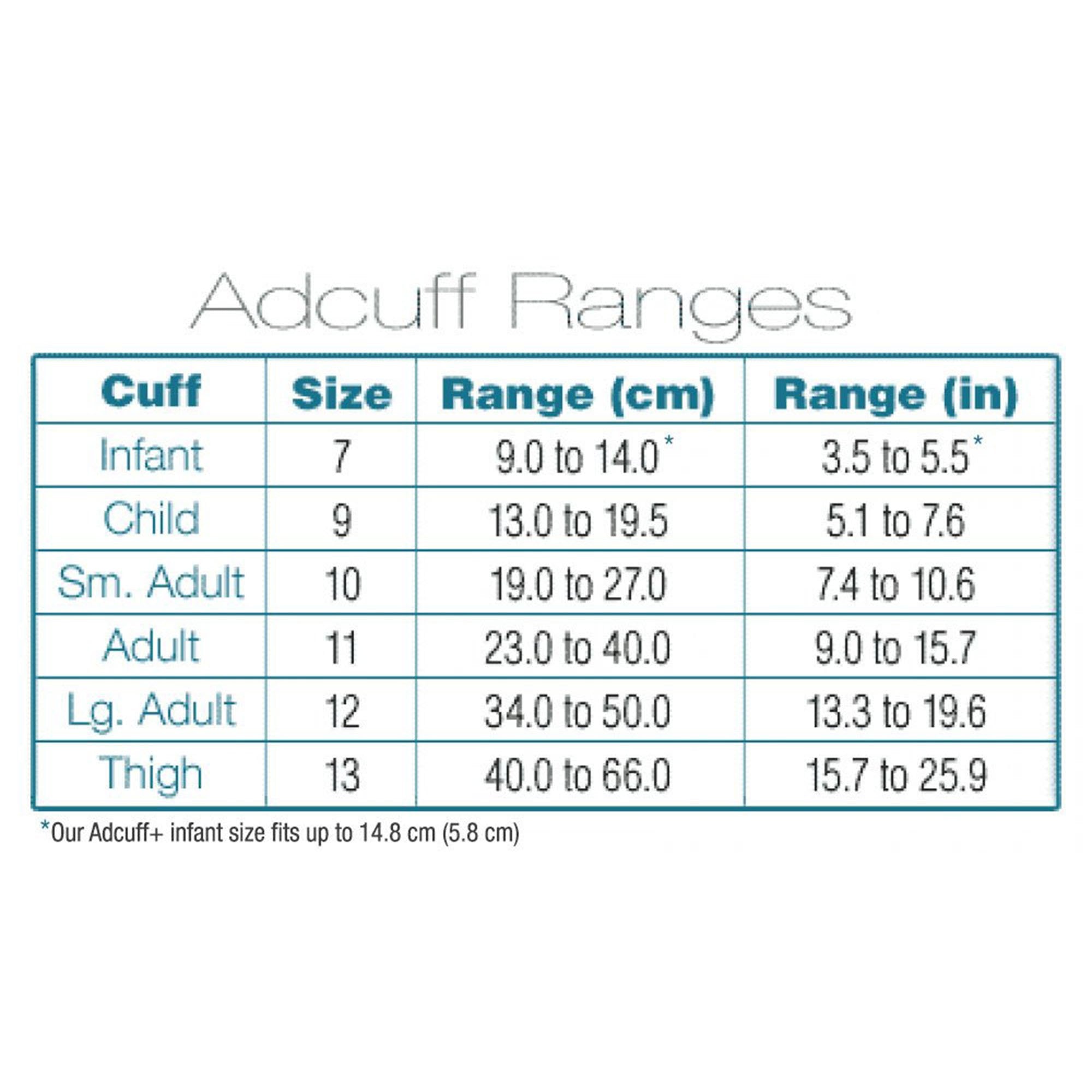 Adcuff Cuff, 1-Tube Bladder-Reusable Blood Pressure Cuff Adcuff 23 to 40 cm Arm Nylon Cuff Adult Cuff