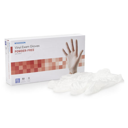 McKesson Confiderm Vinyl Exam Glove, Extra Large, Clear-Exam Glove McKesson Confiderm X-Large NonSterile Vinyl Standard Cuff Length Smooth Clear Not Rated