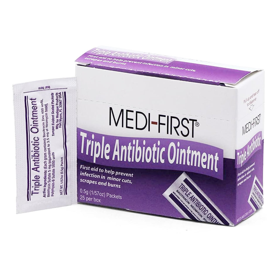 Medi-First Bacitracin / Neomycin / Polymyxin B First Aid Antibiotic-First Aid Antibiotic Medi-First Ointment 0.5 Gram Individual Packet