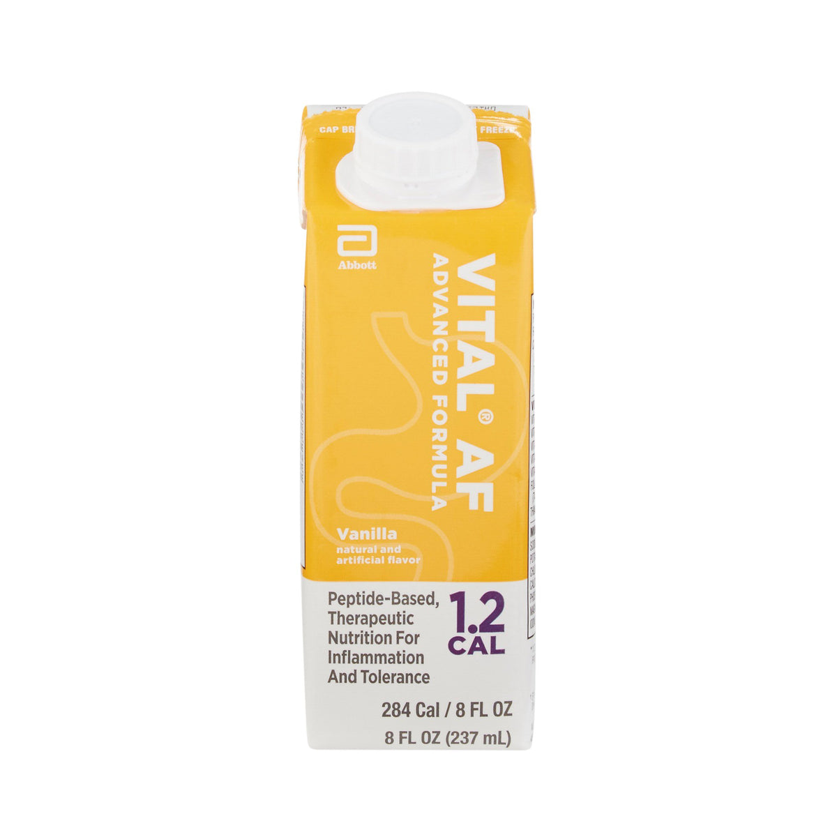 Vital AF 1.2 Cal Vanilla Peptide-Based Therapeutic Nutrition for Inflammation and Tolerance, 8-ounce carton-Oral Supplement Vital AF 1.2 Cal Vanilla Flavor Liquid 8 oz. Reclosable Carton