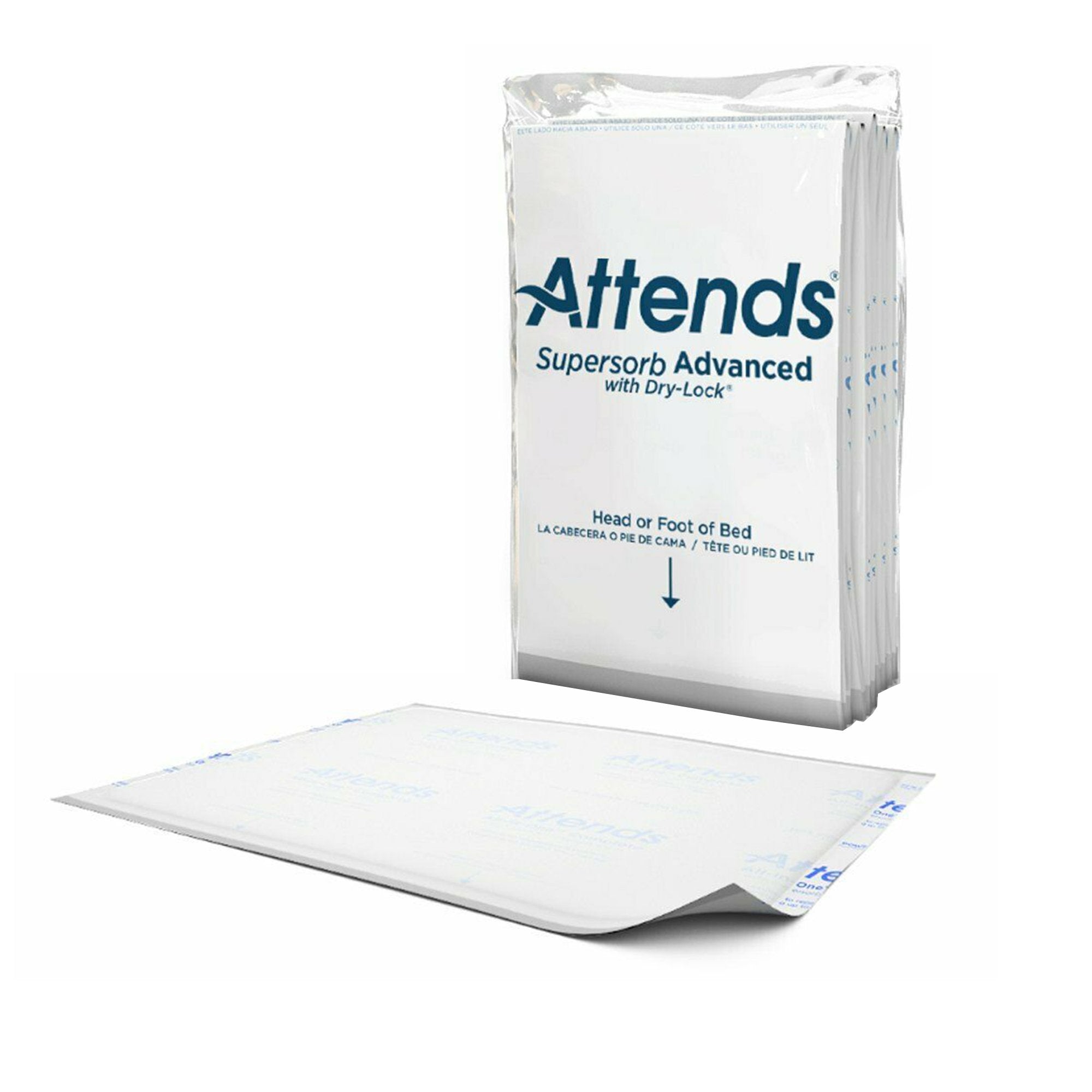 Attends Supersorb Advanced Underpads with Dry-Lock-Disposable Underpad Attends Supersorb Advanced 30 X 36 Inch Dry-Lock Core Heavy Absorbency