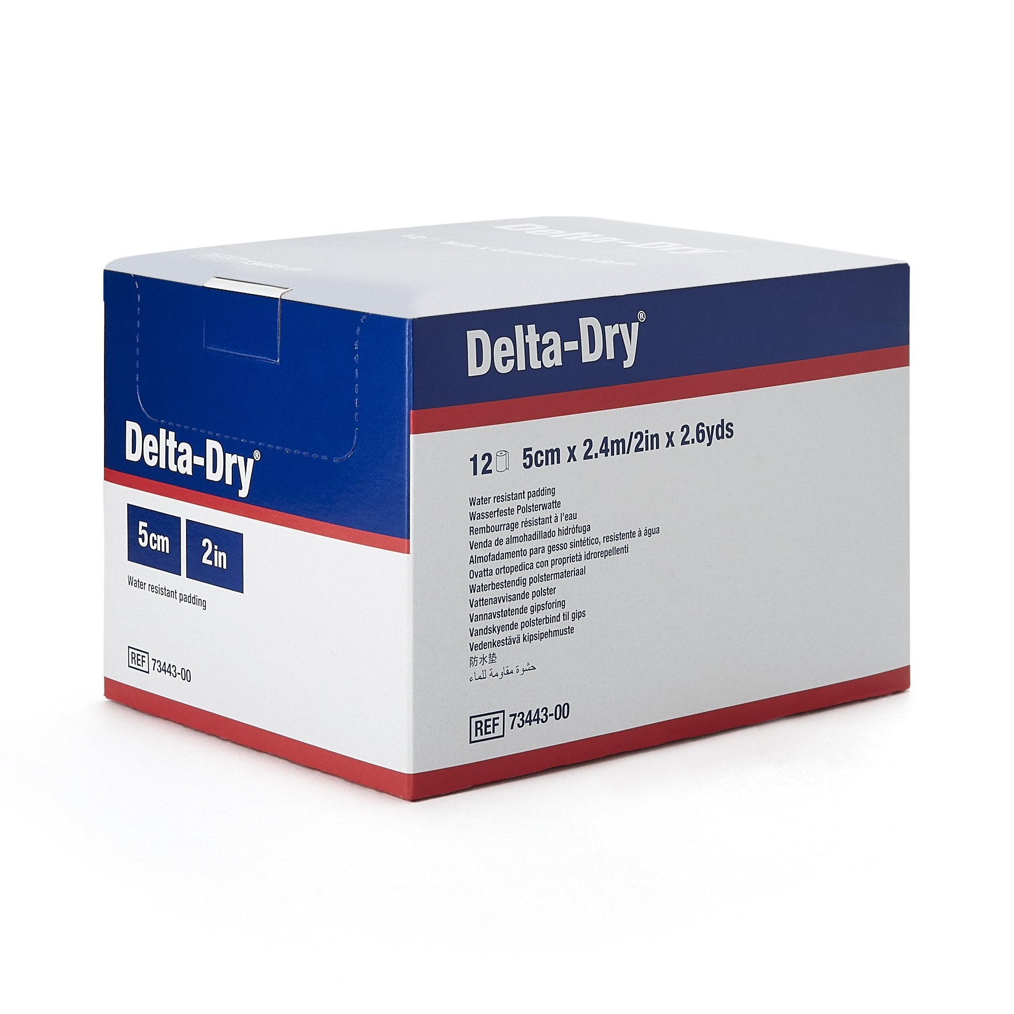 Delta-Dry White Synthetic Water Resistant Cast Padding, 2 Inch x 2.6 Yard-Cast Padding Undercast / Water Resistant Delta-Dry 2 Inch X 2.6 Yard Synthetic NonSterile
