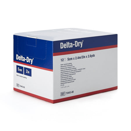 Delta-Dry White Synthetic Water Resistant Cast Padding, 2 Inch x 2.6 Yard-Cast Padding Undercast / Water Resistant Delta-Dry 2 Inch X 2.6 Yard Synthetic NonSterile