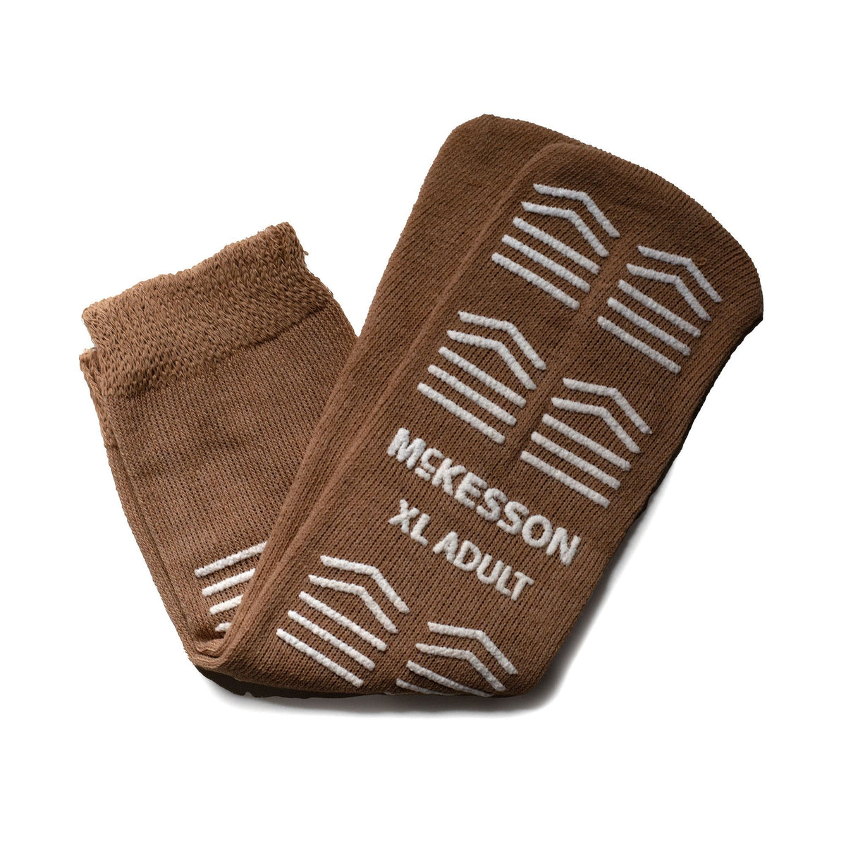 McKesson Slipper Socks, Single Tread, Extra Large, Brown - Apparel>Slippers and Slipper Socks - McKesson Brand