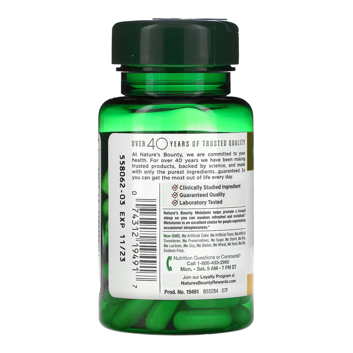 Nature's Bounty Melatonin 10 mg Capsules-Natural Sleep Aid Nature's Bounty 60 per Bottle Capsule 10 mg Strength