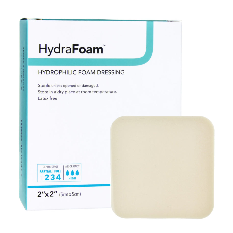 HydraFoam� Nonadhesive Foam Dressing, 2 x 2 Inch-Foam Dressing HydraFoam� 2 X 2 Inch Without Border Waterproof Backing Nonadhesive Square Sterile