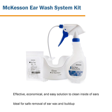 McKesson Ear Wash System Kit Spray Bottle Flexible Tube 140-3-Ear Wash System McKesson Disposable Tip Blue / White