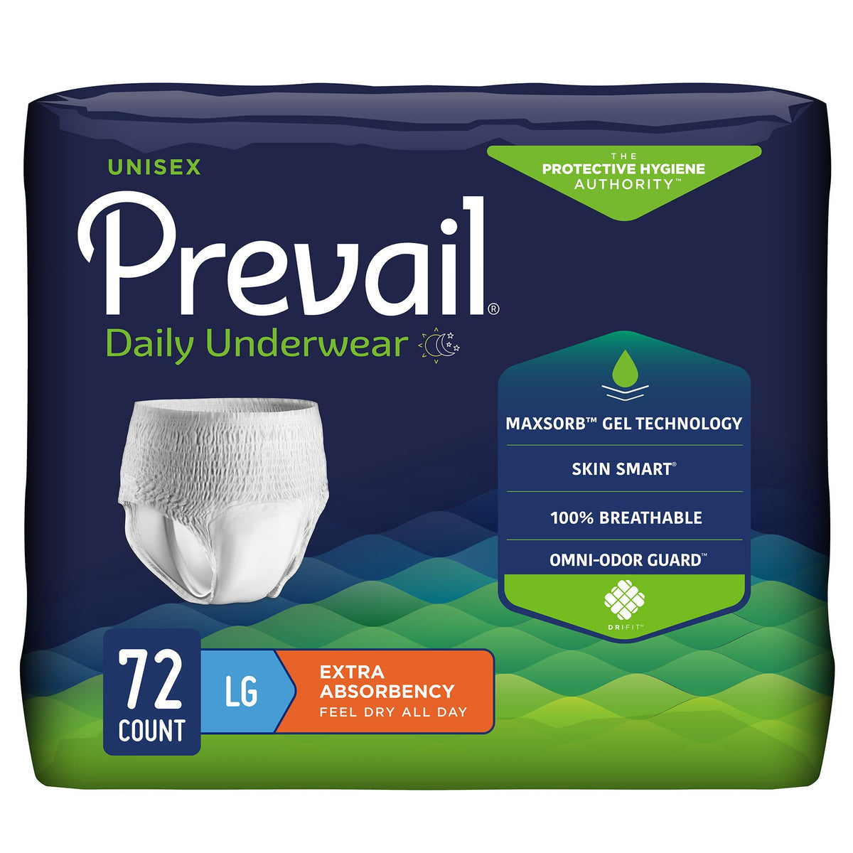 Prevail® Daily Underwear Extra Absorbent Underwear, Large - Incontinence>Adult Briefs and Protective Undergarments - First...