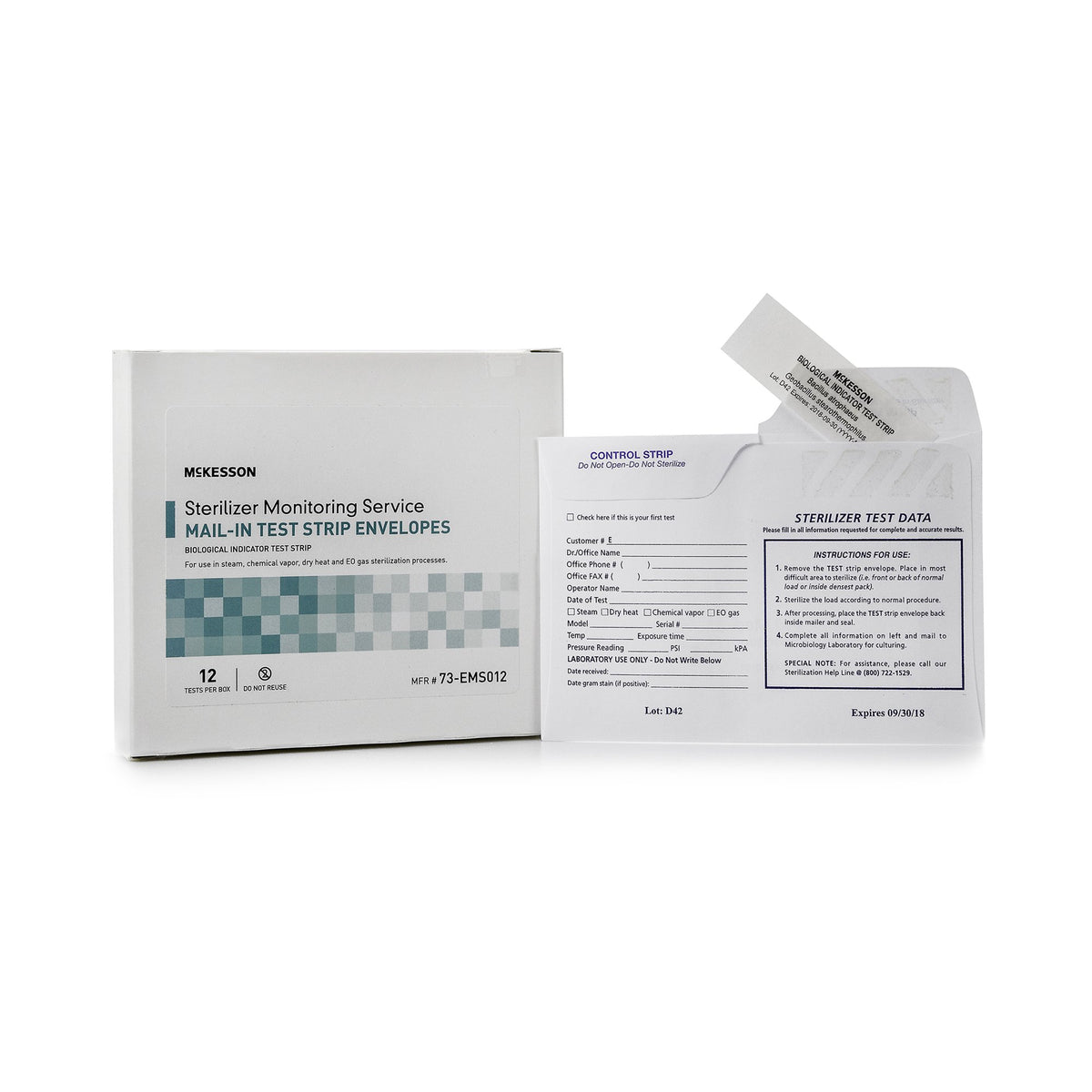 McKesson Sterilizer Monitoring Mail-In Service-McKesson Sterilizer Monitoring Mail-In Service Steam / EO Gas / Dry Heat / Chemical Vapor