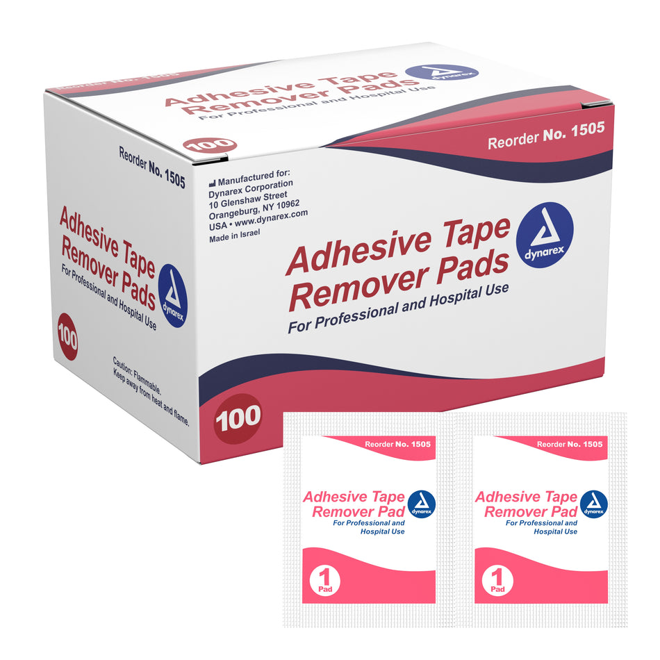 dynarex� Adhesive Remover, 32.5 x 68 mm Wipe-Adhesive Remover Pad 100 per Pack