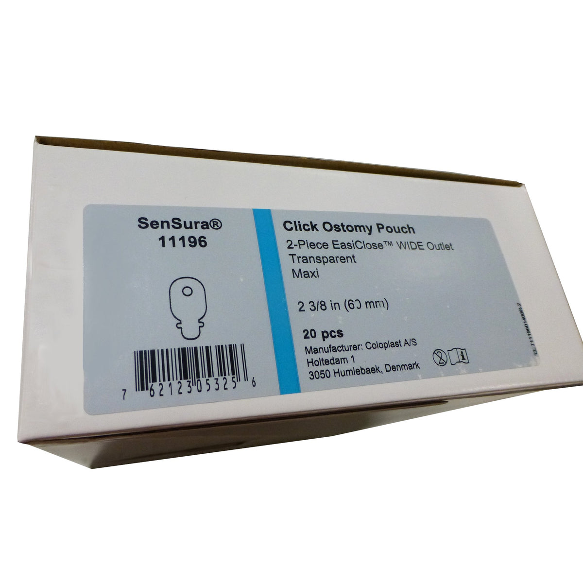 SenSura Click Wide Two-Piece Drainable Transparent Filtered Ostomy Pouch, 11 Inch Length, Maxi , 60 mm Flange-"Ostomy Pouch SenSura Click Wide Two-Piece System 11-1/2 Inch Length, Maxi Drainable"