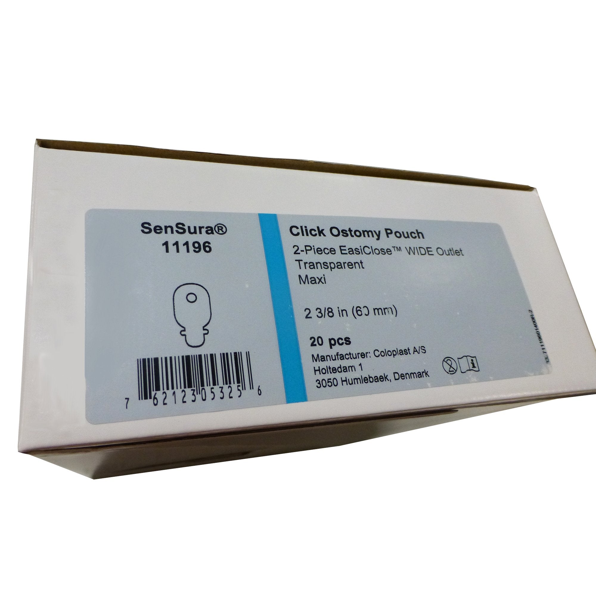 SenSura Click Wide Two-Piece Drainable Transparent Filtered Ostomy Pouch, 11 Inch Length, Maxi , 60 mm Flange-"Ostomy Pouch SenSura Click Wide Two-Piece System 11-1/2 Inch Length, Maxi Drainable"