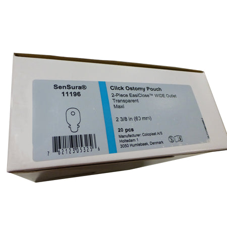 SenSura Click Wide Two-Piece Drainable Transparent Filtered Ostomy Pouch, 11 Inch Length, Maxi , 60 mm Flange-"Ostomy Pouch SenSura Click Wide Two-Piece System 11-1/2 Inch Length, Maxi Drainable"