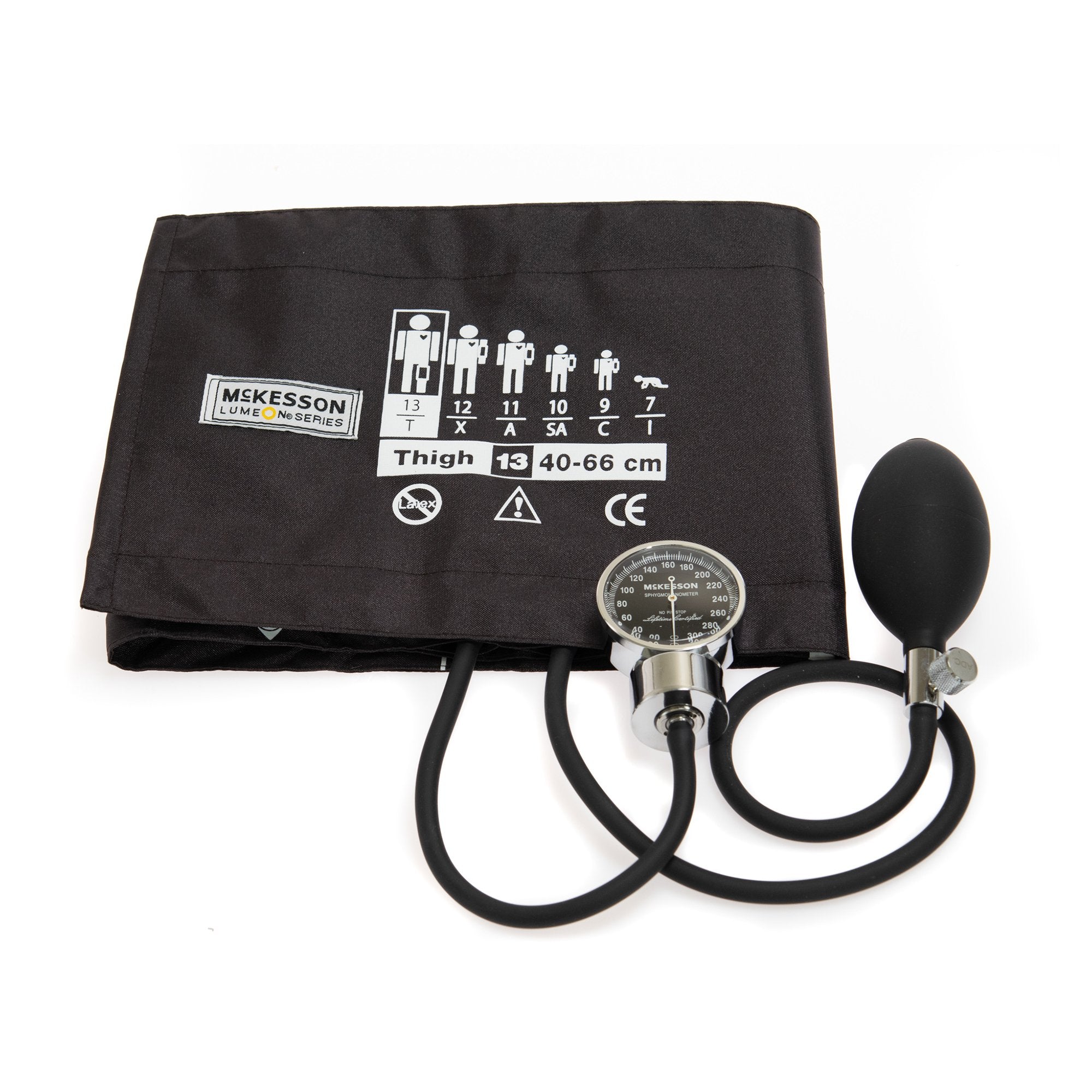 McKesson Lumeon Pocket Aneroid Sphygmomanometer, Large Cuff-Aneroid Sphygmomanometer Unit McKesson LUMEON Thigh Cuff Nylon Cuff 40 - 66 cm Pocket Aneroid