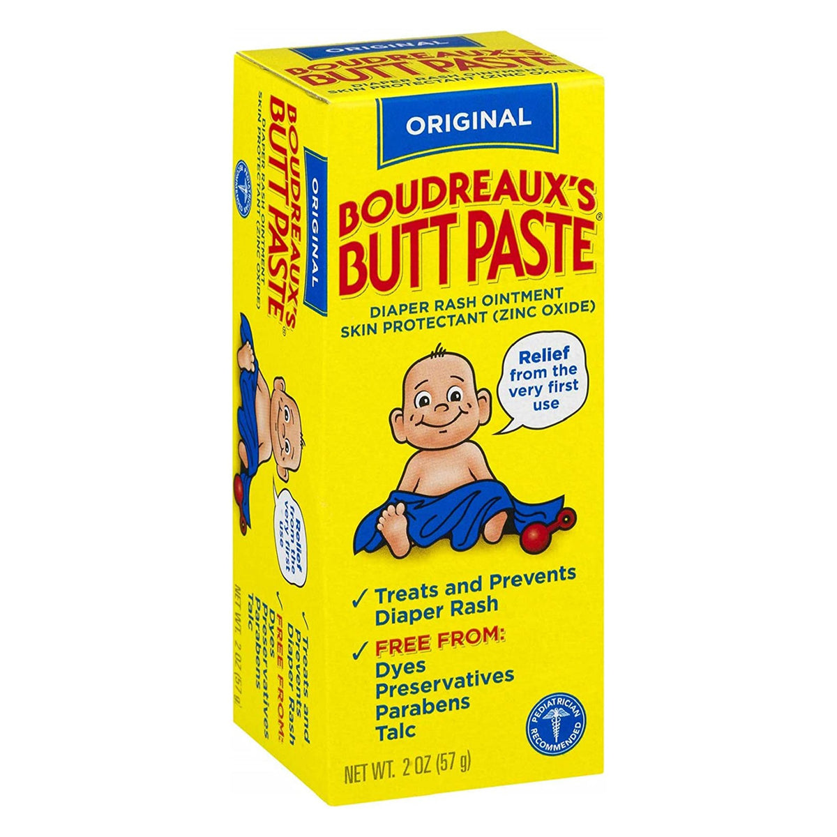 Boudreaux's Original Butt Paste Diaper Rash Treatment, 16% Zinc Oxide, 2 oz Tube, Scented-Diaper Rash Treatment Boudreaux's Butt Paste 2 oz. Tube Scented Cream