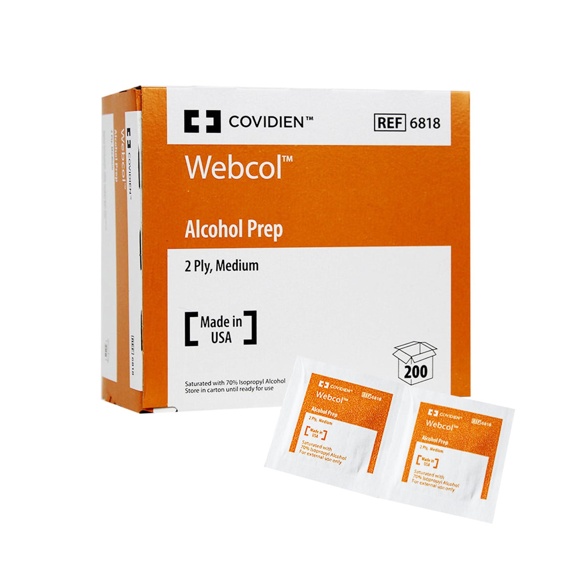 Webcol™ Alcohol Prep Pad, 1 x 1.25 Inch, Individual Packets - Personal Hygiene>Skin Care>Prep Pads and Swabsticks - Cardinal