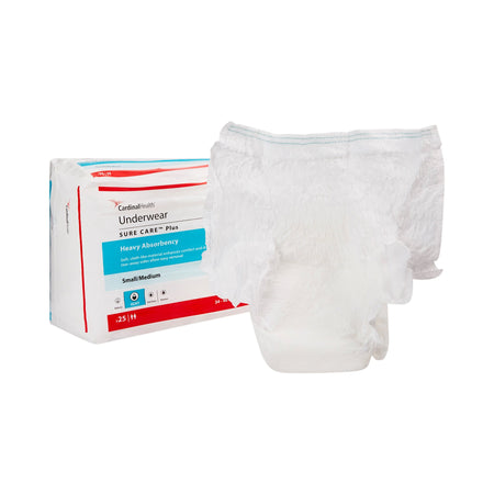 Sure Care Plus Heavy Absorbent Underwear, Medium-Unisex Adult Absorbent Underwear Sure Care Plus Pull On with Tear Away Seams Medium Disposable Heavy Absorbency