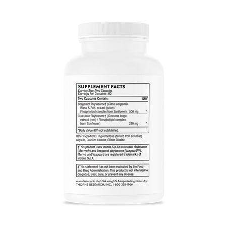 Thorne Metabolic Health with Bergamot and Turmeric Dietary Supplement-Dietary Supplement THORNE Metabolic Health Capsule 120 per Bottle
