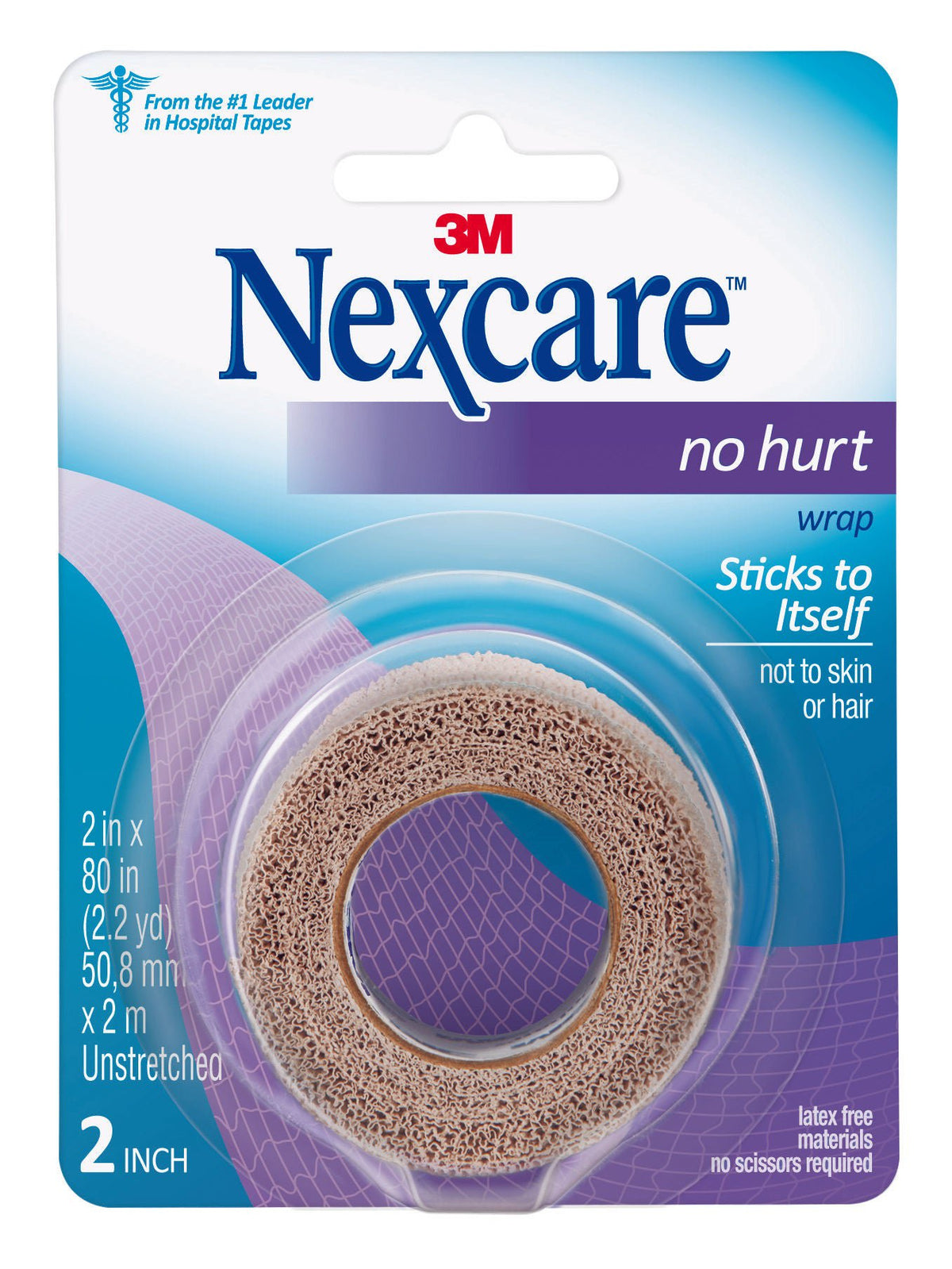 3M™ Nexcare™ No Hurt Hypoallergenic Material Medical Tape, 2 x 80 Inch, Tan - Wound Care>General Wound Care>Compression Ba...