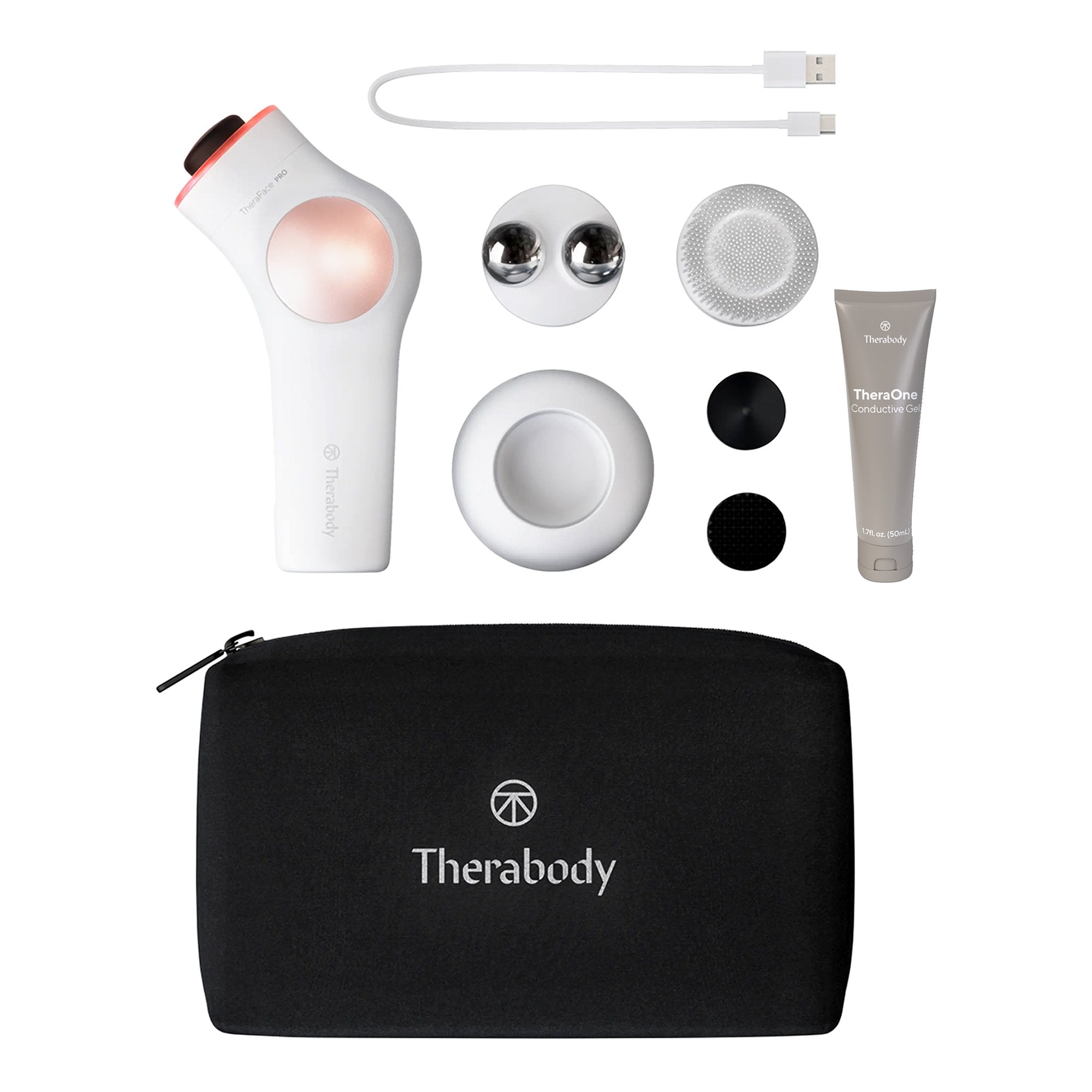 TheraFace Pro Hand-Held Face Massager & Cleanser, White - Physical Therapy>Self-Help Aids - Therabody Inc