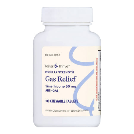 Foster & Thrive Regular Strength Gas Relief Simethicone 80 mg Chewable Tablets Mint-Gas Relief Foster & Thrive 80 mg Strength Chewable Tablet 100 Tablets