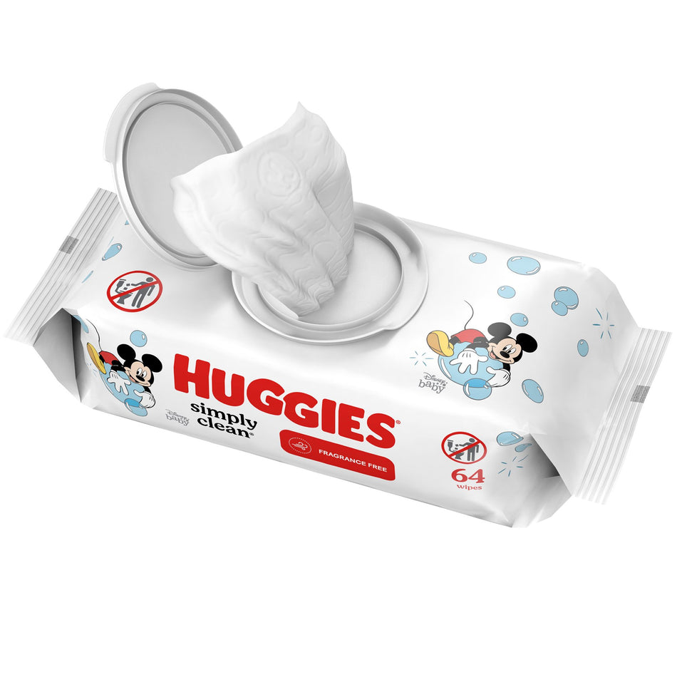 Baby Wipe Huggies® Simply Clean® Soft Pack Unscented 64 Count