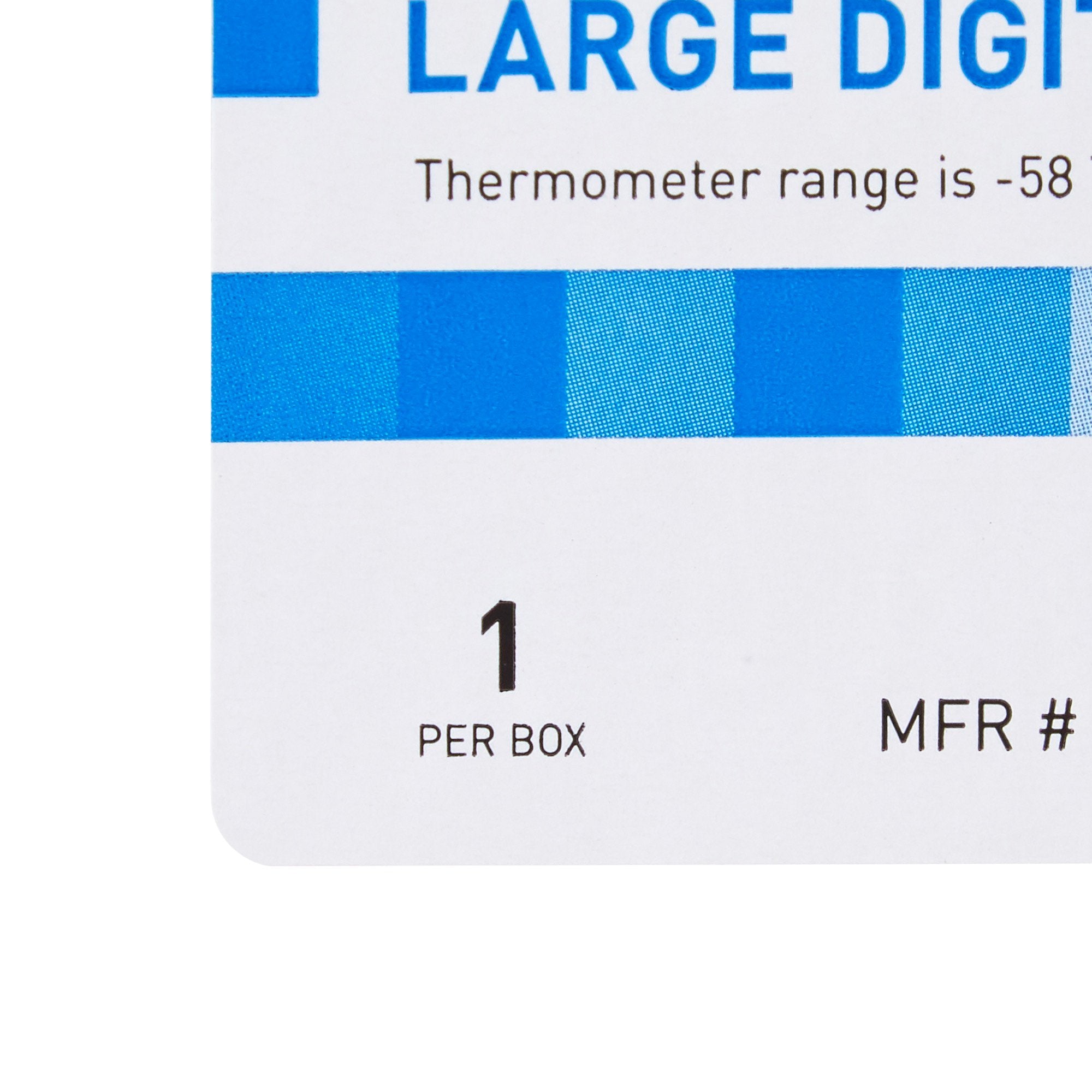 Digital Refrigerator / Freezer Thermometer with Alarm McKesson Fahrenheit / Celsius -58° to +158°F (-50° to +70°C) Glycol Bottle Probe / Internal Sensor Multiple Mounting Options Battery Operated