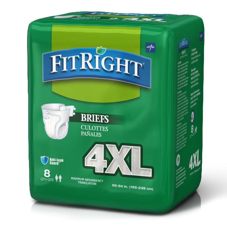 Unisex Adult Incontinence Brief FitRight® Bariatric 4X-Large Disposable Heavy Absorbency