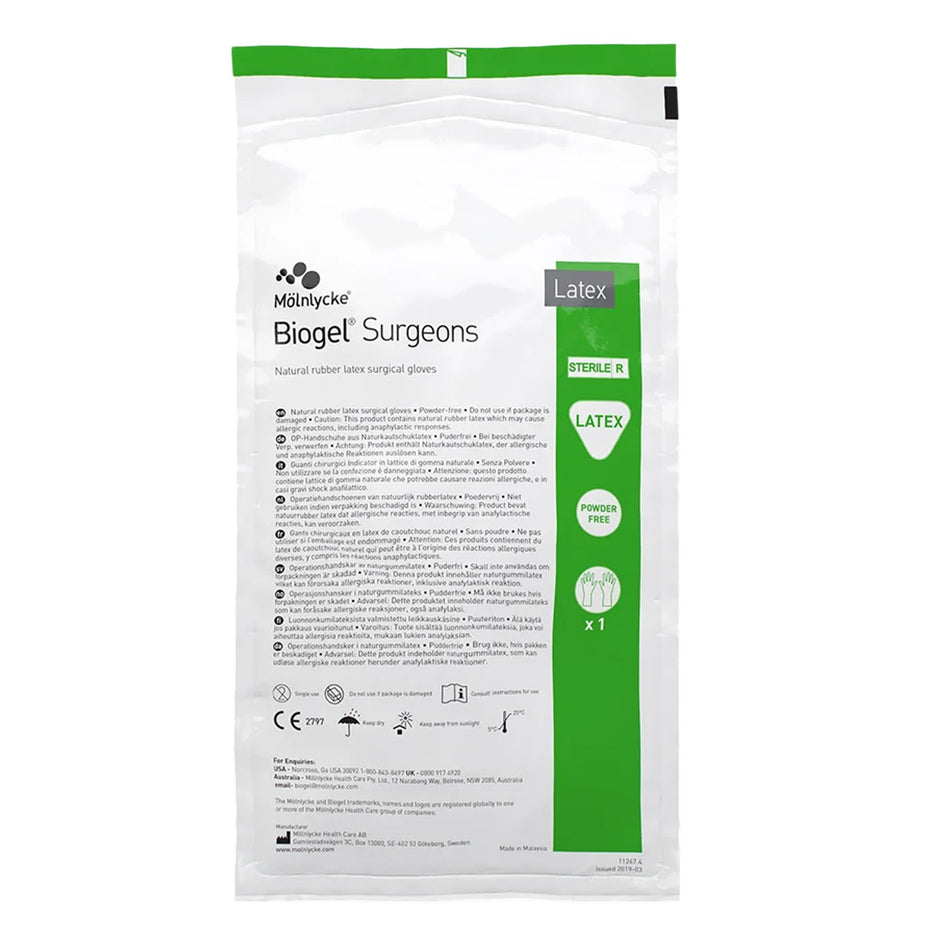 Surgical Glove Biogel® Surgeons Size 8.5 Sterile Latex Standard Cuff Length Micro-Textured Straw Not Chemo Approved
