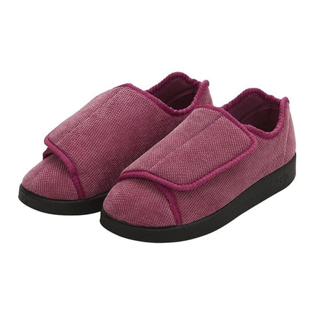 Silverts® Women's Double Extra Wide Easy Closure Slippers, Dusty Rose, Size 7