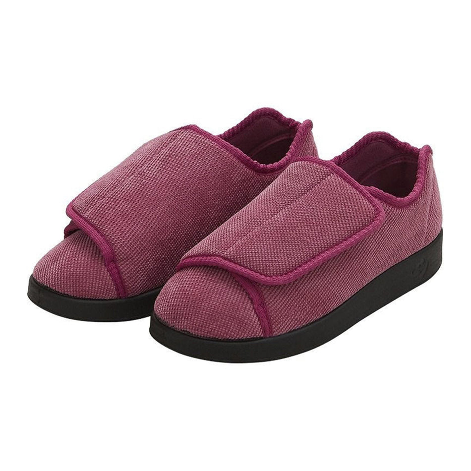 Silverts® Women's Double Extra Wide Easy Closure Slippers, Dusty Rose, Size 7