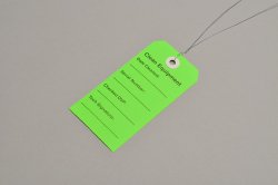 Equipment Tag Elkay Plastics For DME/HME Equipment Green 2-5/16 X 4-3/4 Inch 2-5/16 X 4-3/4 Inch Card Stock 500 per Case