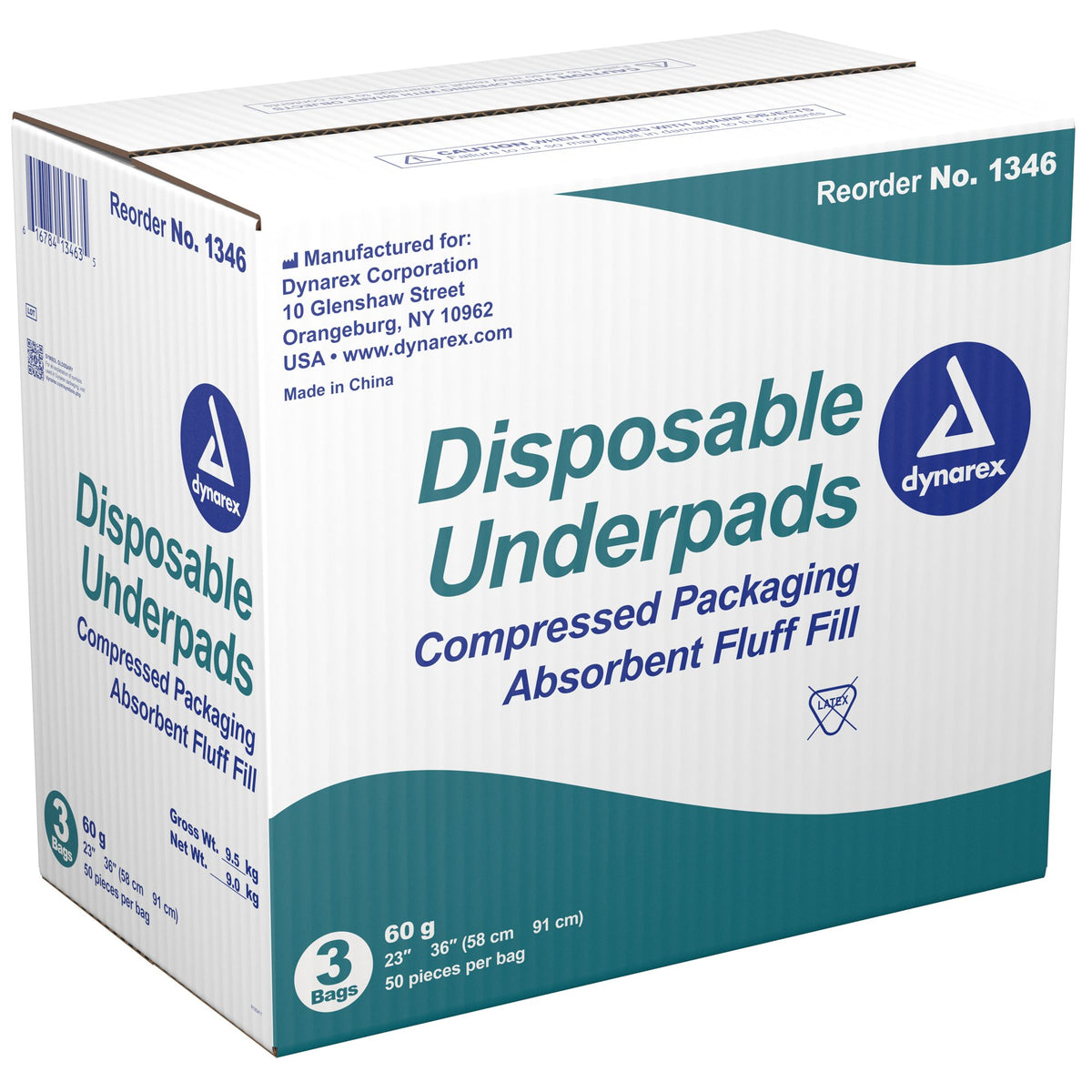 Dynarex� Absorbent Fluff Fill Underpad, 23 x 36 Inch-Disposable Underpad Dynarex� 23 X 36 Inch Fluff Light Absorbency