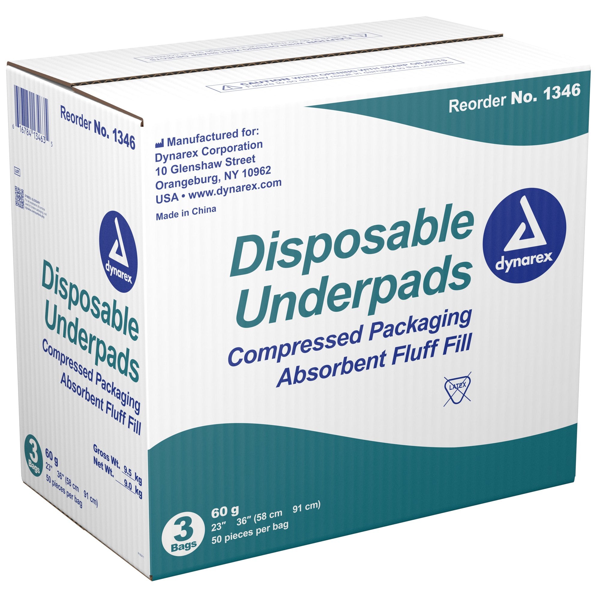 Dynarex� Absorbent Fluff Fill Underpad, 23 x 36 Inch-Disposable Underpad Dynarex� 23 X 36 Inch Fluff Light Absorbency