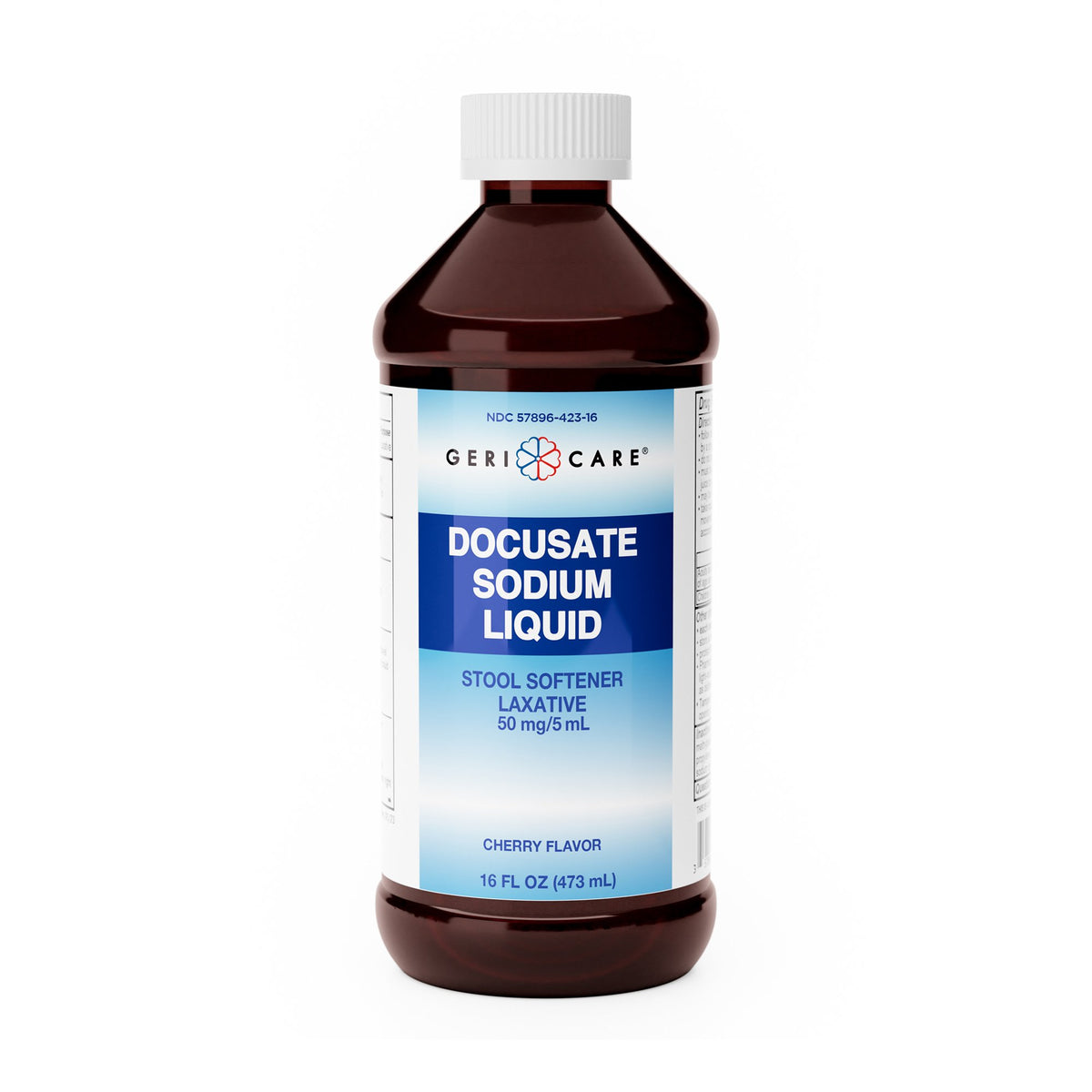 Geri-Care Docusate Sodium Stool Softener-Stool Softener Geri-Care Cherry Liquid 16 oz. 50 mg / 5 mL Strength Docusate Sodium