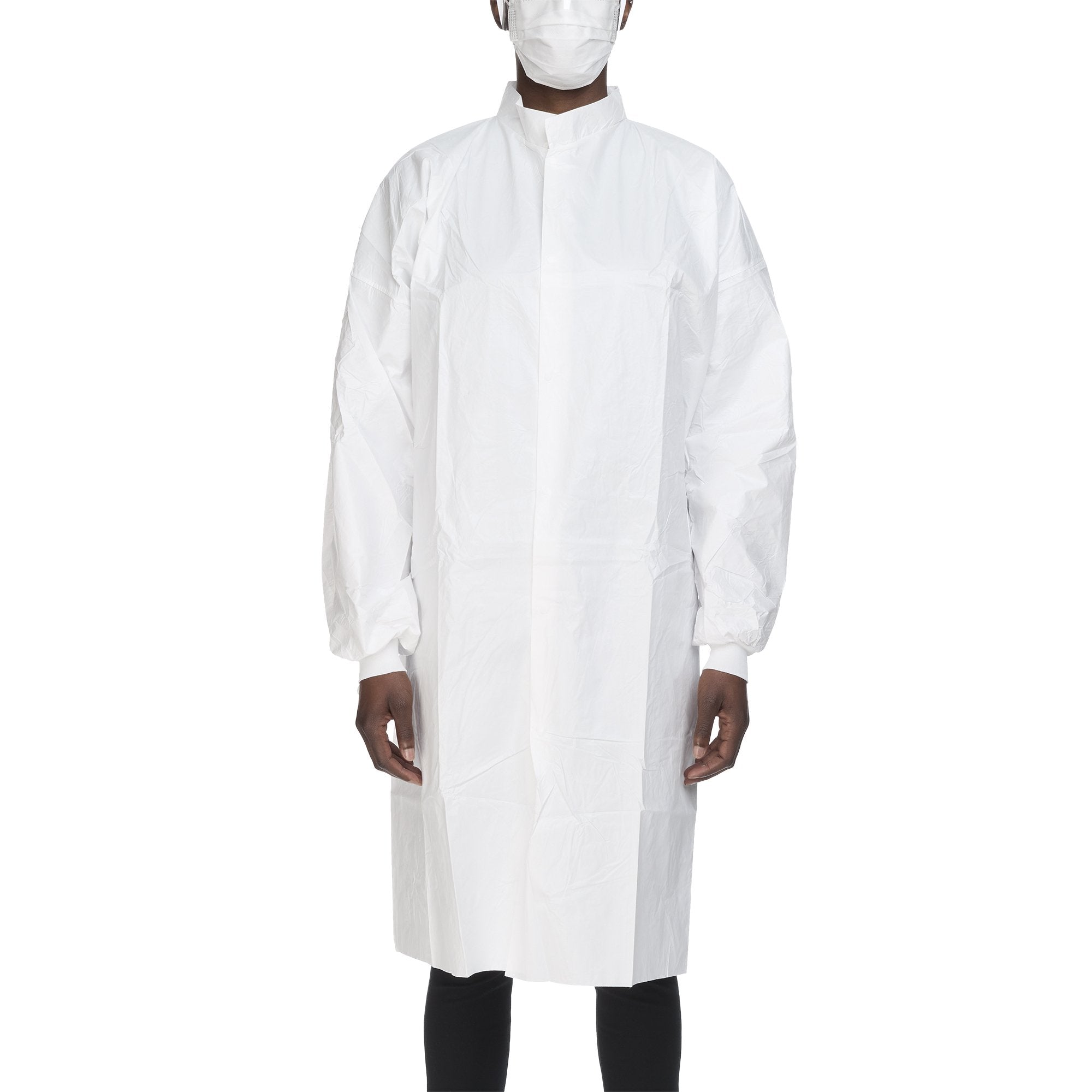 ContecCritiGear Cleanroom Frocks, Large-Cleanroom Lab Coat Contec CritiGear White Large Knee Length Microporous Fabric Disposable