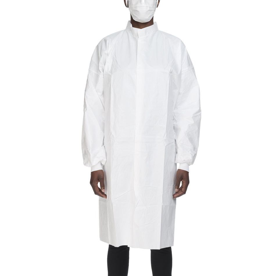 ContecCritiGear Cleanroom Frocks, Large-Cleanroom Lab Coat Contec CritiGear White Large Knee Length Microporous Fabric Disposable