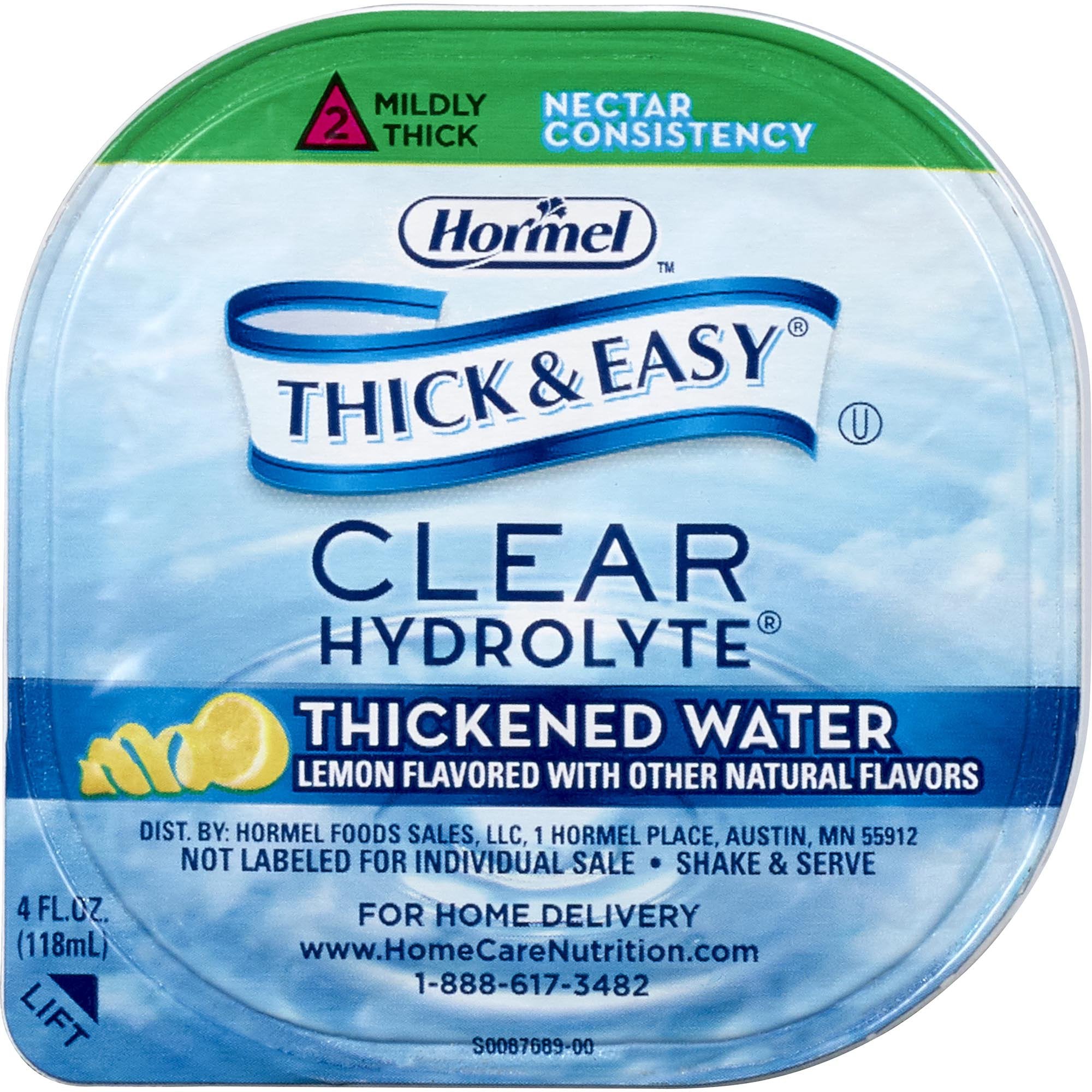 Thick & Easy Hydrolyte Nectar Consistency Lemon Thickened Water, 4-ounce Cup-Thickened Water Thick & Easy Hydrolyte 4 oz. Portion Cup Lemon Flavor Liquid IDDSI Level 2 Mildly Thick
