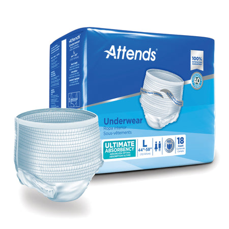 Attends Advanced Underwear, Large-Unisex Adult Absorbent Underwear Attends Advanced Pull On with Tear Away Seams Large Disposable Heavy Absorbency