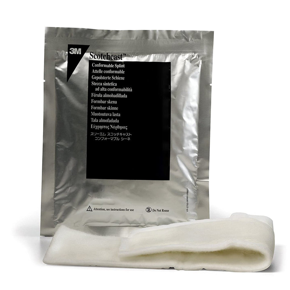 3M Scotchcast Quick Step Double Sided Felt Padded Precut Splint, 2 x 10 Inch-Padded Precut Splint 3M Scotchcast Quick Step Double Sided Felt 2 X 10 Inch Felt / Fiberglass White