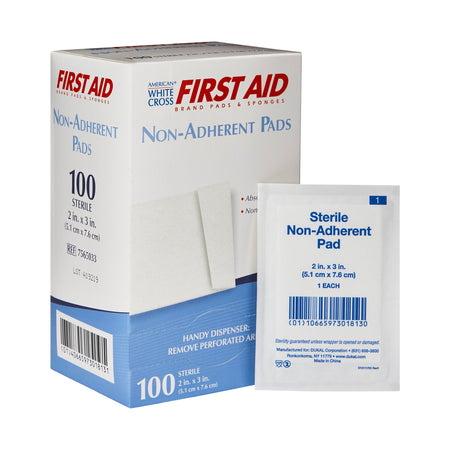 American White Cross Nonadherent Dressing, 2 x 3 Inch-Non-Adherent Dressing American White Cross 2 X 3 Inch Sterile 1 per Pack