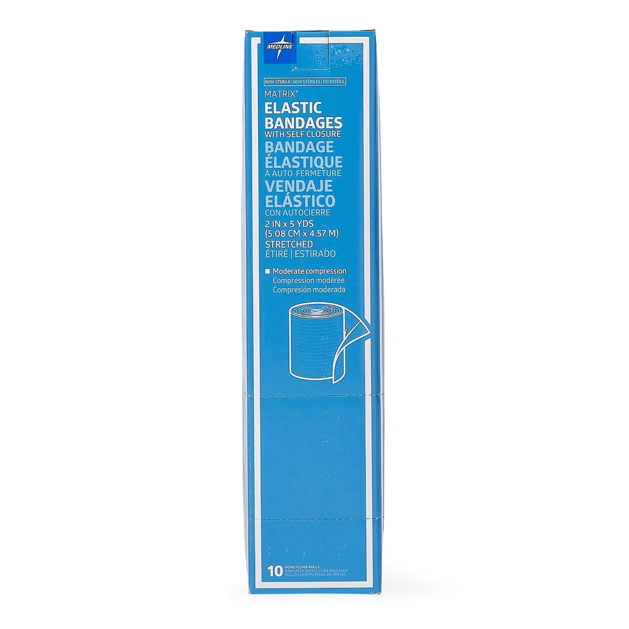 Matrix Double Hook and Loop Closure Elastic Bandage, 2 Inch x 5 Yard-Elastic Bandage Matrix 2 Inch X 5 Yard Double Hook and Loop Closure Natural NonSterile Medium Compression