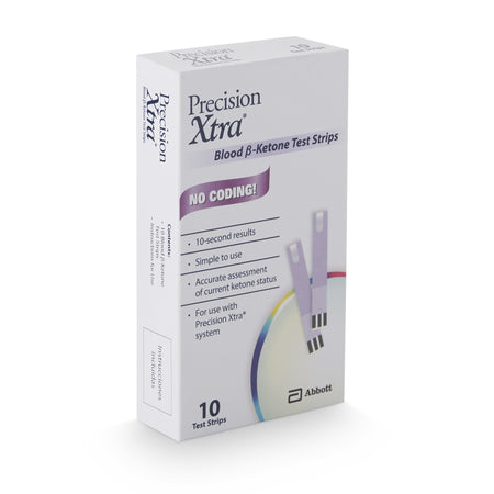 Precision Xtra Blood Ketone Test Strips-Blood Glucose and Ketone Test Strips Precision Xtra 10 Strips per Pack