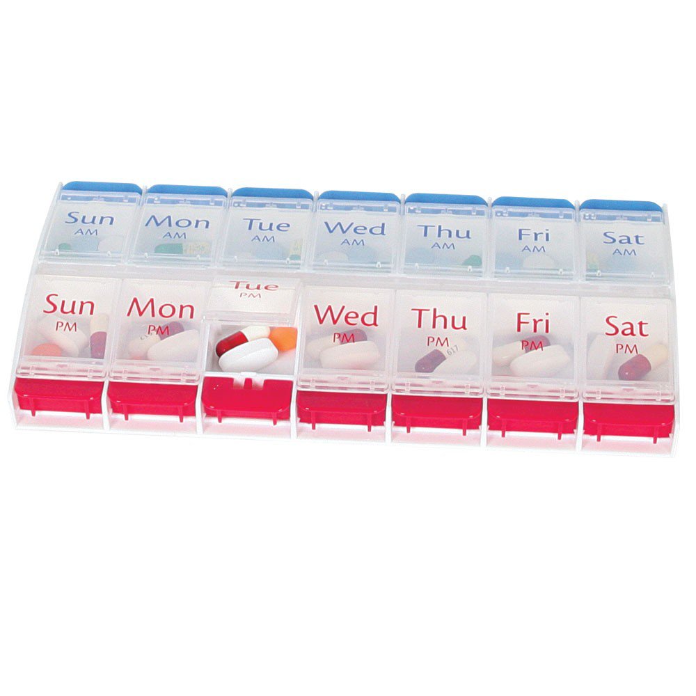 Ezy Dose 7-Day Pill Organizer, Extra Large-Pill Organizer X-Large 7 Day 2 Dose