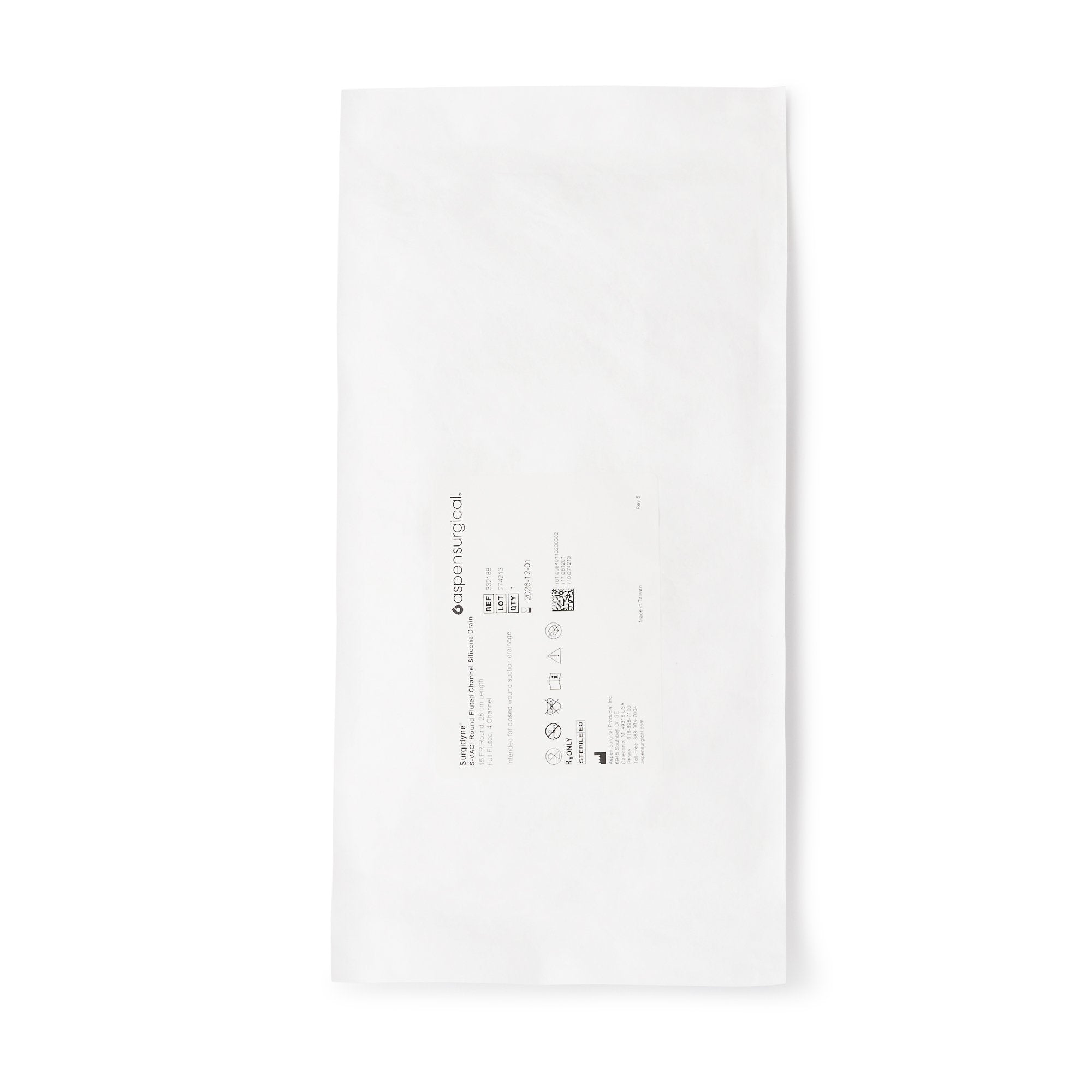 S-Vac� Wound Drain, 15 Fr.-Wound Drain Tube S-Vac� Silicone 15 Fr. Size Sterile