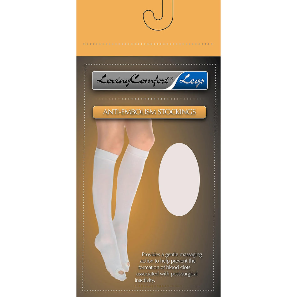 Loving Comfort Anti-Embolism Knee-High Stockings, 2X-Large, Beige-Anti-embolism Stocking Loving Comfort Knee High 2X-Large Beige Closed Toe