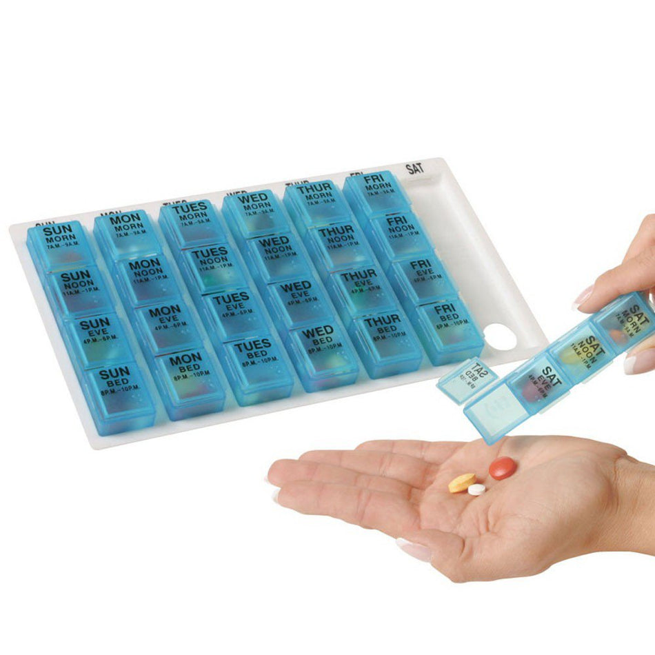 One-Day-At-A-Time Pill Organizer-Pill Organizer One-Day-At-A-Time Large 7 Day 4 Dose
